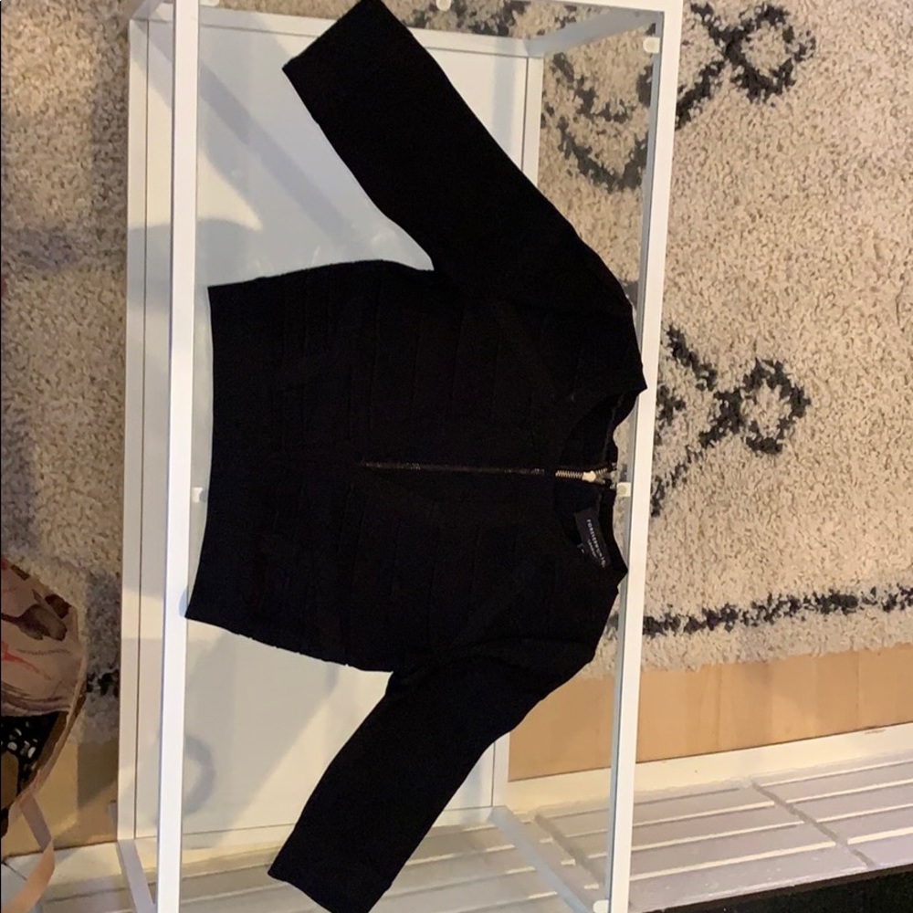 Forever unique long sleeve black crop top